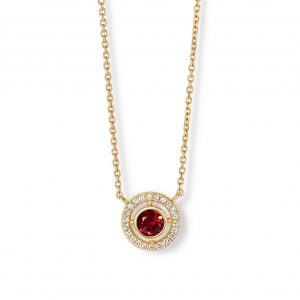Astley Clarke Solid Gold January Birthstone Red Garnet Pendant Necklace