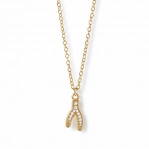Astley Clarke Gold Celestial Wishbone Pendant Necklace
