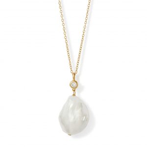 Astley Clarke Gold Pearl Drop Necklace