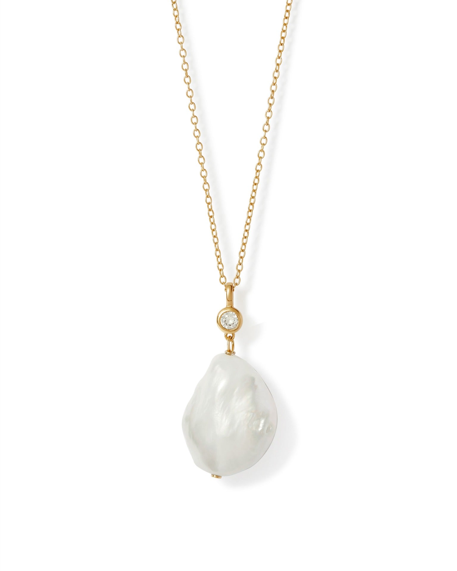 Astley Clarke Gold Pearl Drop Necklace