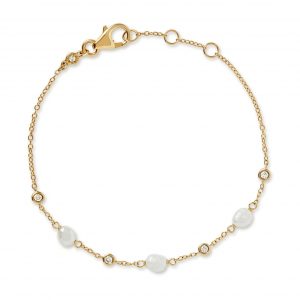Astley Clarke Gold Pearl and Sapphire Station Bracelet