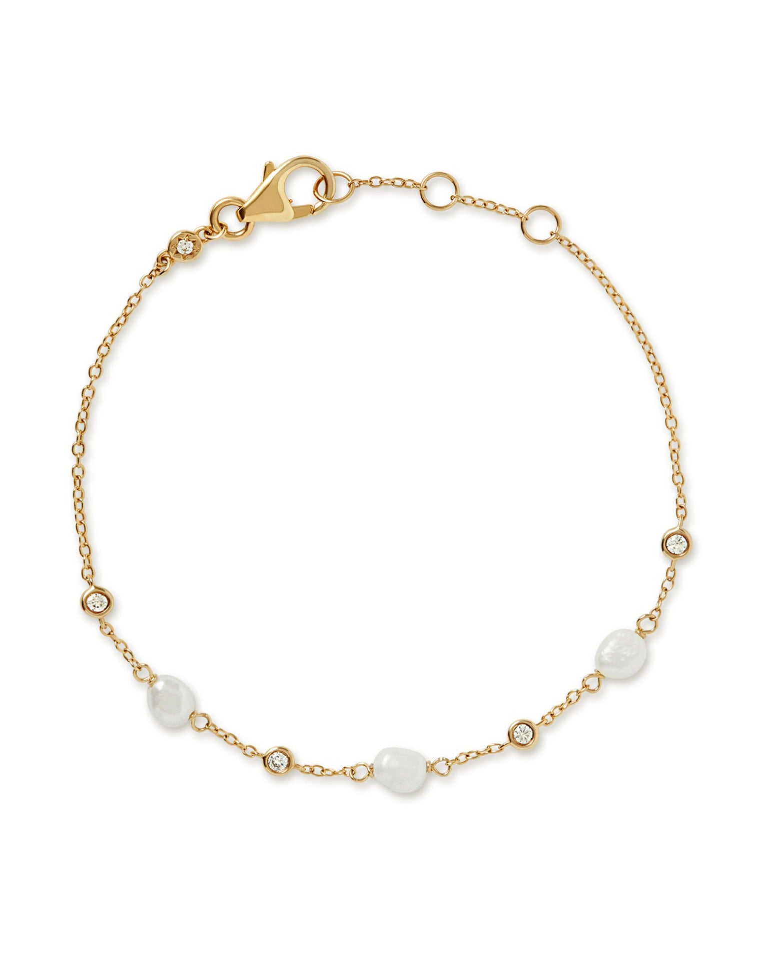 Astley Clarke Gold Pearl and Sapphire Station Bracelet