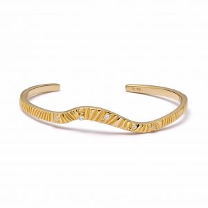 Astley Clarke Gold Raye Cuff Bangle