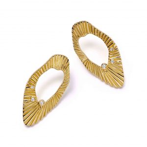 Astley Clarke Gold Raye Statement Hoop Stud Earrings