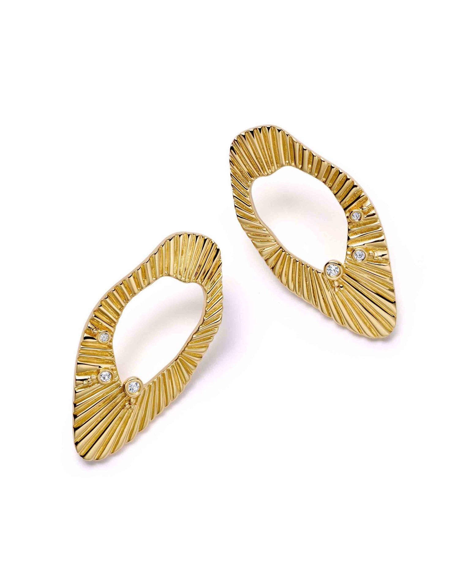 Astley Clarke Gold Raye Statement Hoop Stud Earrings