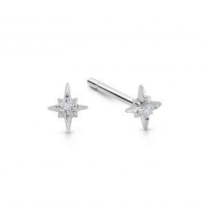 Astley Clarke Solid White Gold Mini North Star Stud Earrings