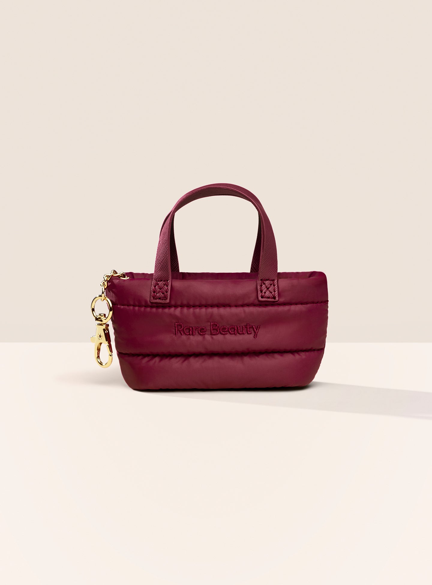 Rare Beauty Mini Puffy Tote Keychain - Merlot