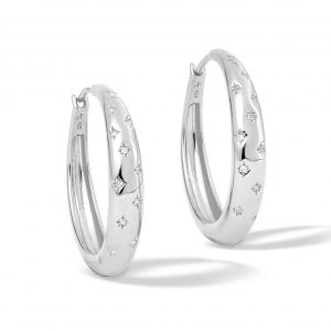 Astley Clarke Silver Maxi Tiny Star Hoop Earrings