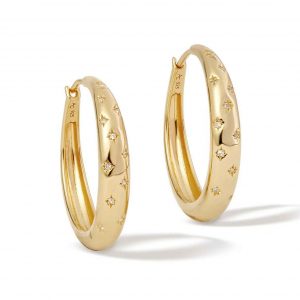 Astley Clarke Gold Maxi Tiny Star Hoop Earrings