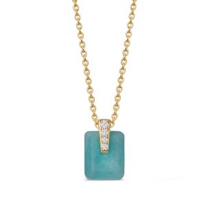 Astley Clarke Gold Deco Amazonite Pendant Necklace