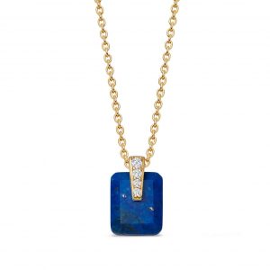 Astley Clarke Gold Deco Lapis Pendant Necklace