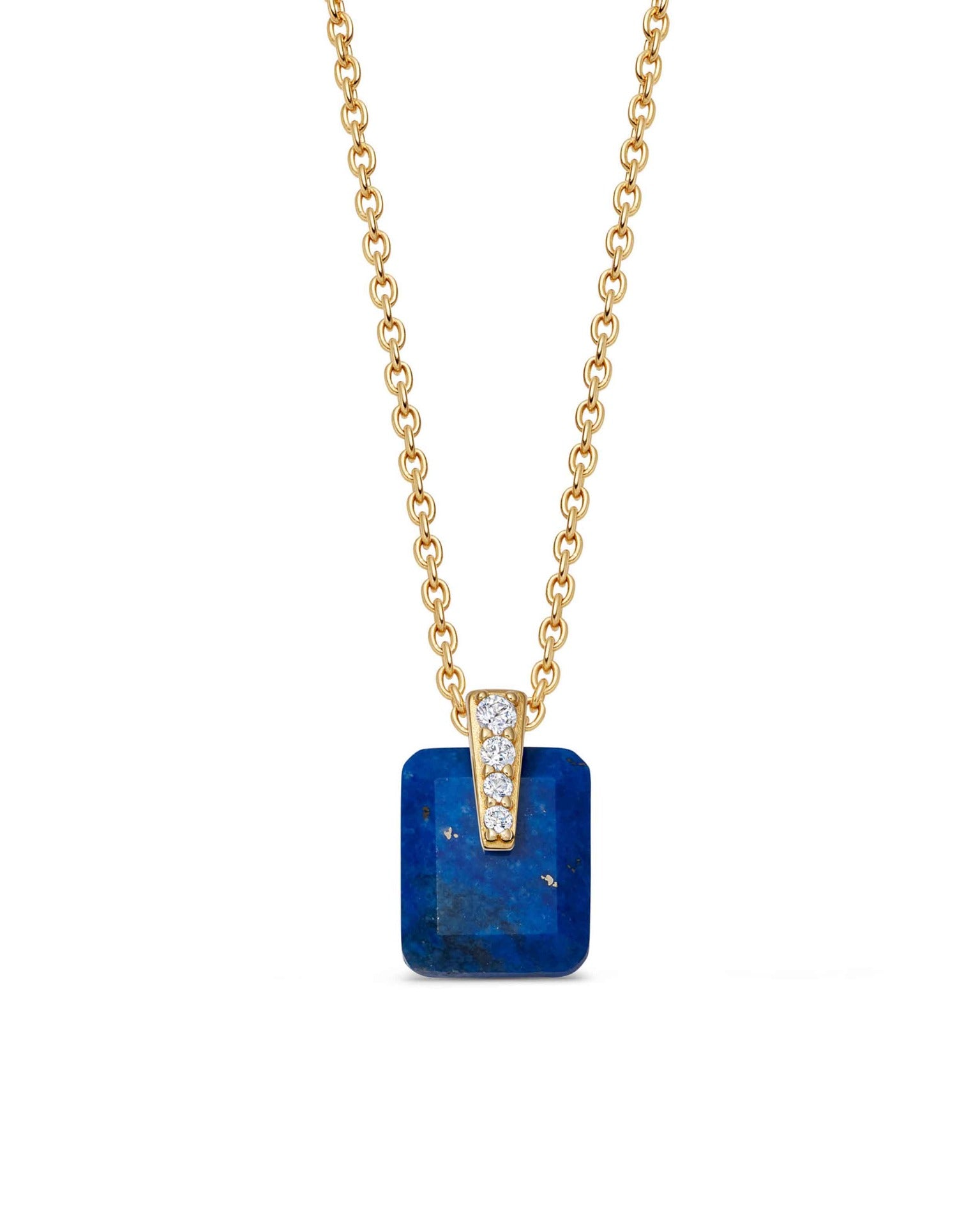 Astley Clarke Gold Deco Lapis Pendant Necklace