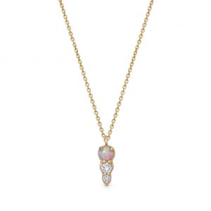 Astley Clarke Solid Gold Interstellar Opal and Diamond Drop Necklace