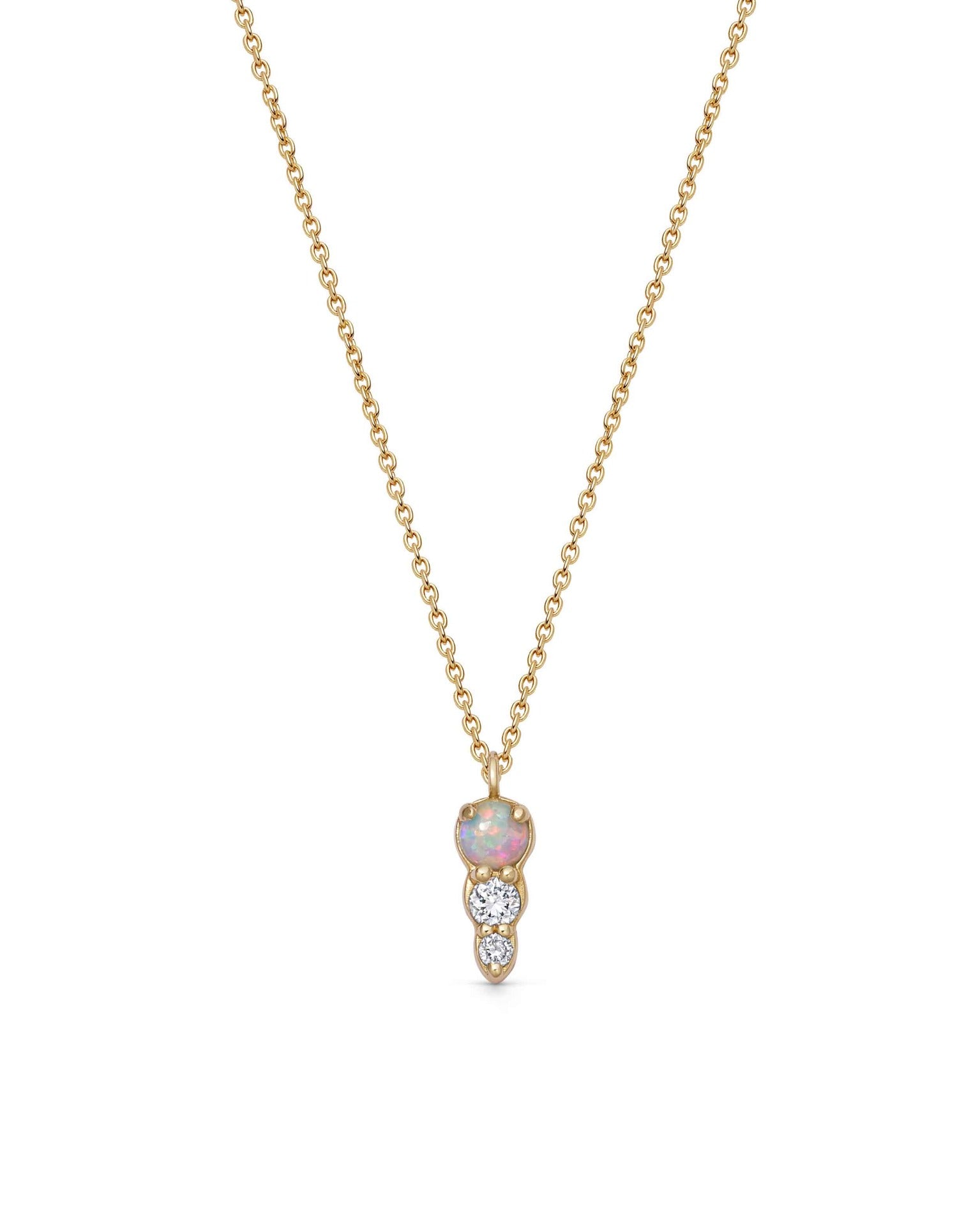 Astley Clarke Solid Gold Interstellar Opal and Diamond Drop Necklace