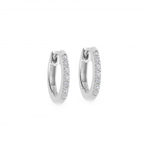 Astley Clarke Solid White Gold Mini Halo Huggie Hoop Earrings