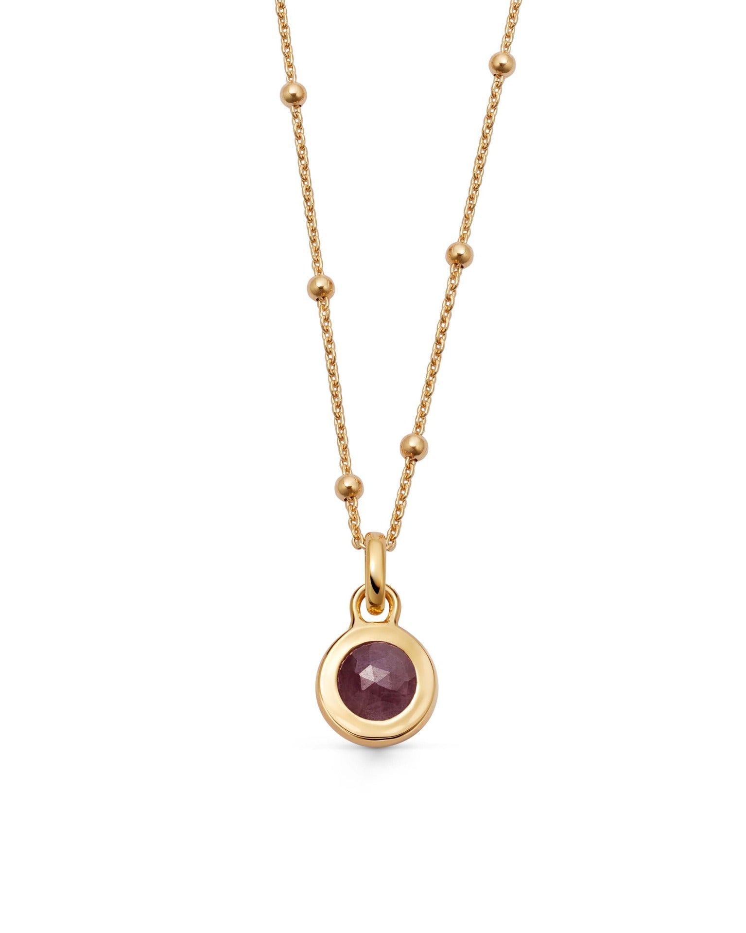 Astley Clarke Gold July Ruby Birthstone Pendant Necklace