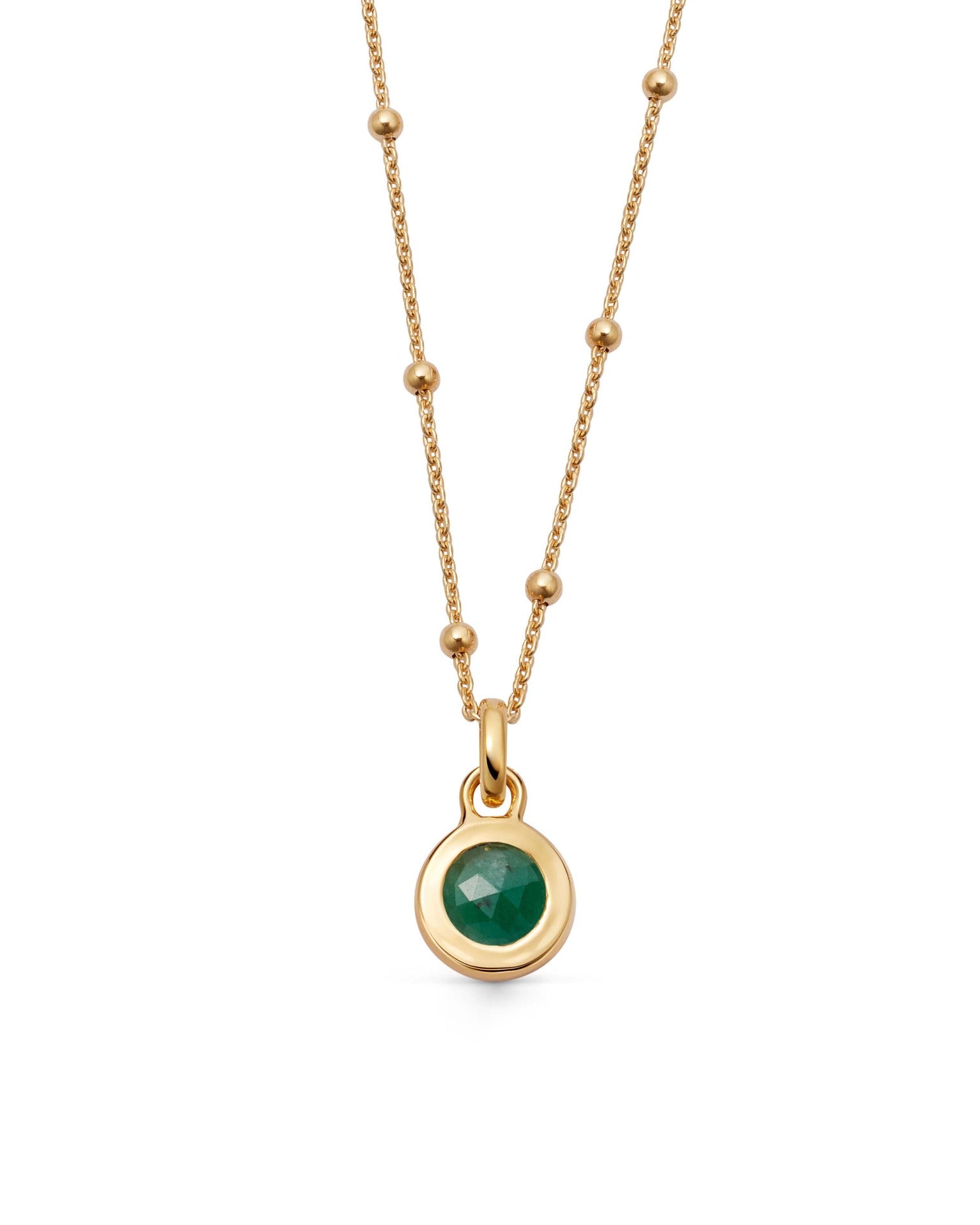 Astley Clarke Gold Emerald May Birthstone Pendant Necklace