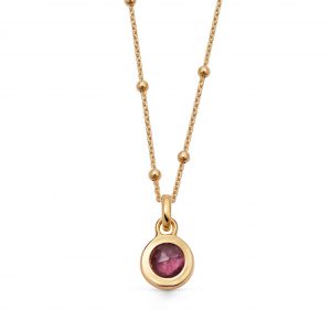 Astley Clarke Gold October Pink Tourmaline Birthstone Pendant Necklace