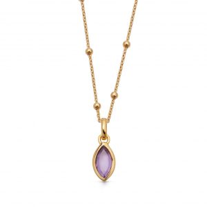 Astley Clarke Gold February Amethyst Birthstone Pendant Necklace