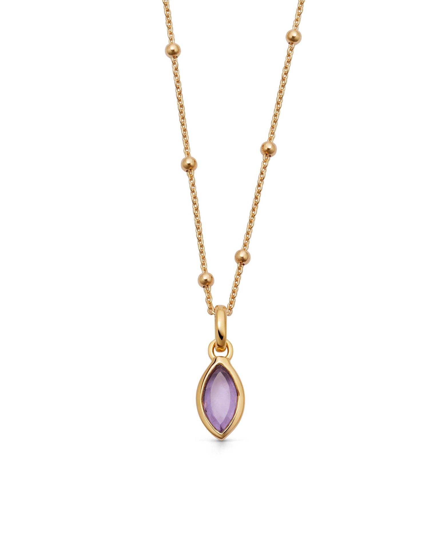 Astley Clarke Gold February Amethyst Birthstone Pendant Necklace