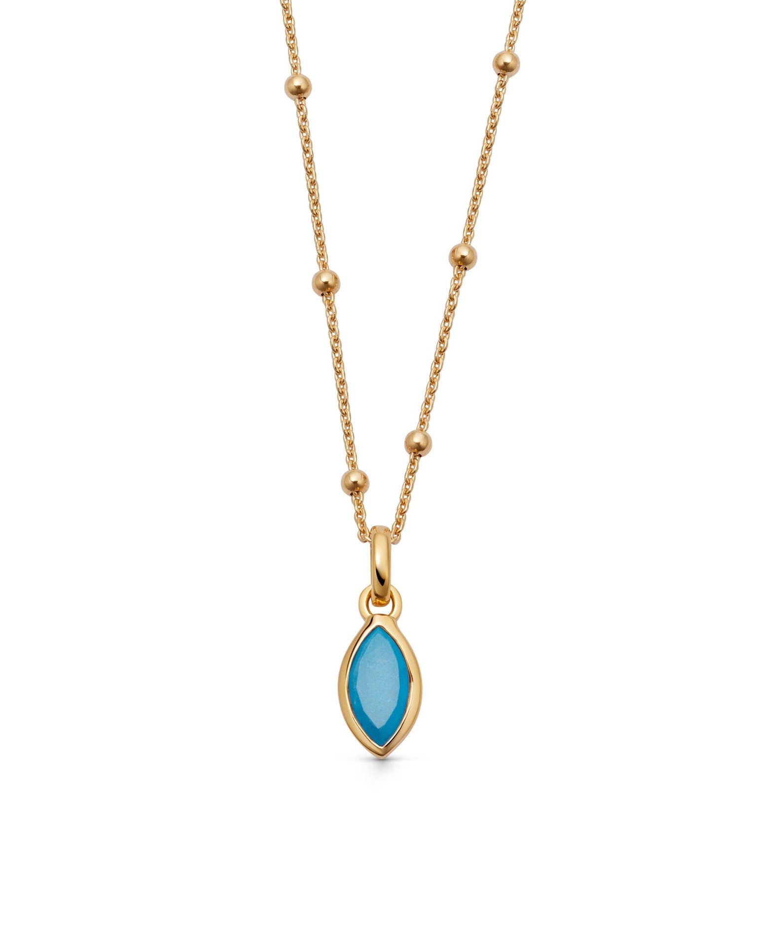 Astley Clarke Gold December Turquoise Birthstone Pendant Necklace