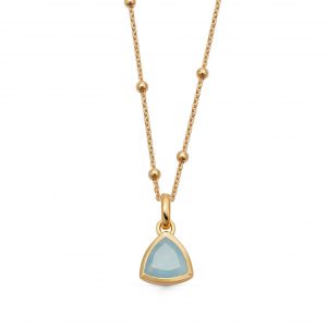 Astley Clarke Gold March Aquamarine Birthstone Pendant Necklace