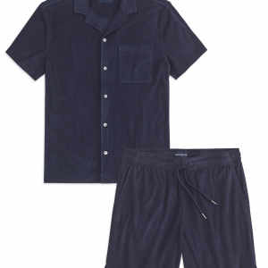 Mackweldon Terry Cloth Button Up + Shorts Set Night Sky