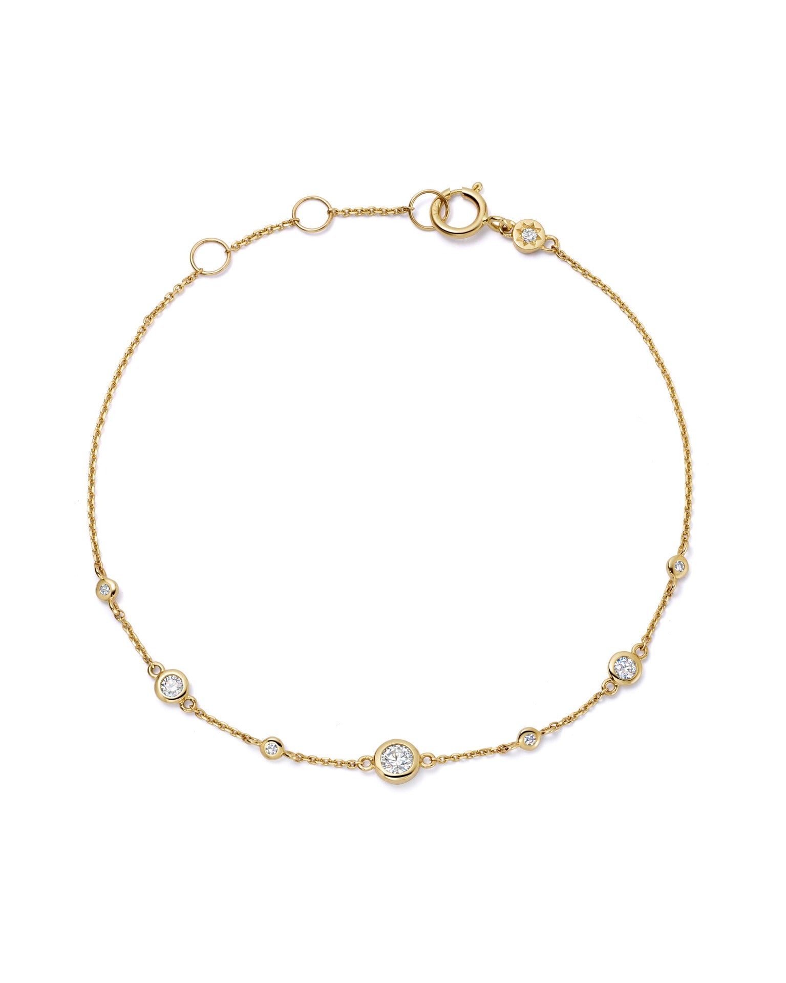 Astley Clarke Solid Gold Atomic Diamond Station Bracelet