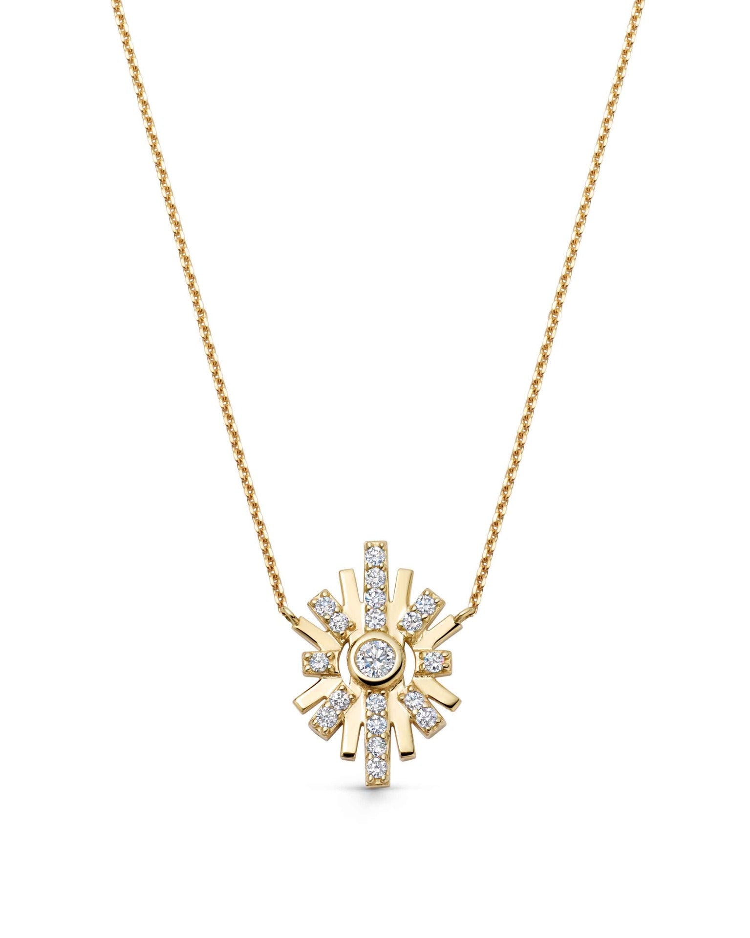 Astley Clarke Solid Gold Atomic Diamond Pendant Necklace