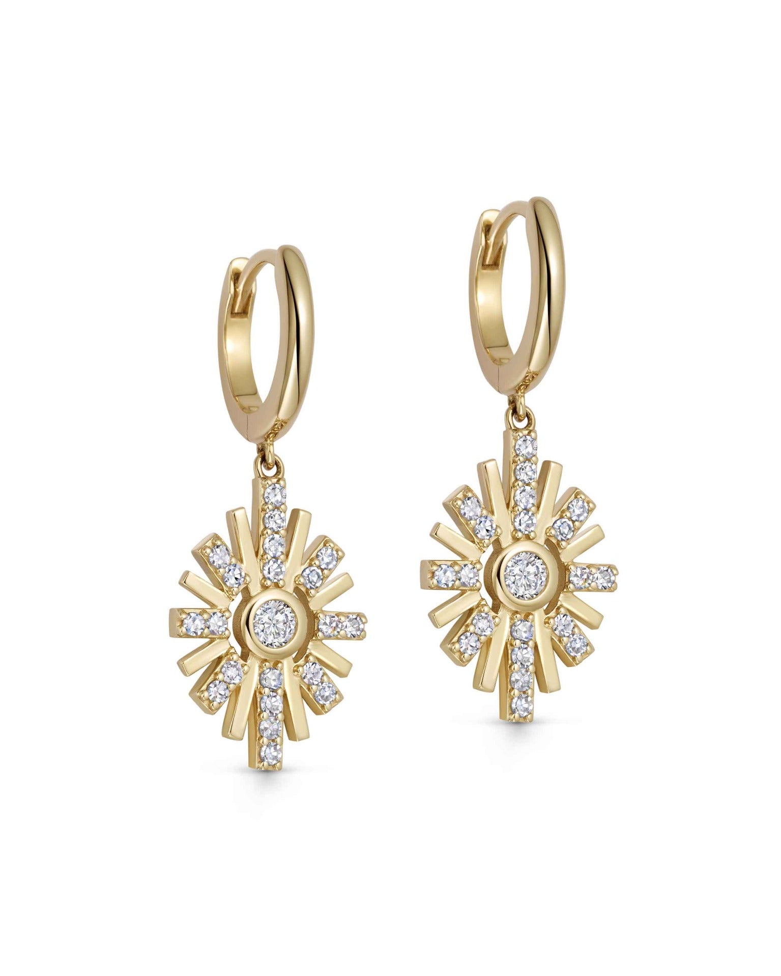 Astley Clarke Solid Gold Atomic Diamond Drop Huggies Earrings