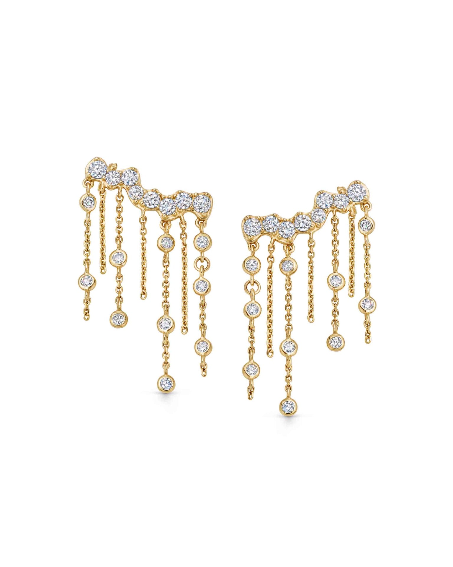 Astley Clarke Solid Gold Asteri Diamond Chain Crawler Earrings