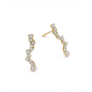 Astley Clarke Solid Gold Asteri Diamond Bar Drop Earrings