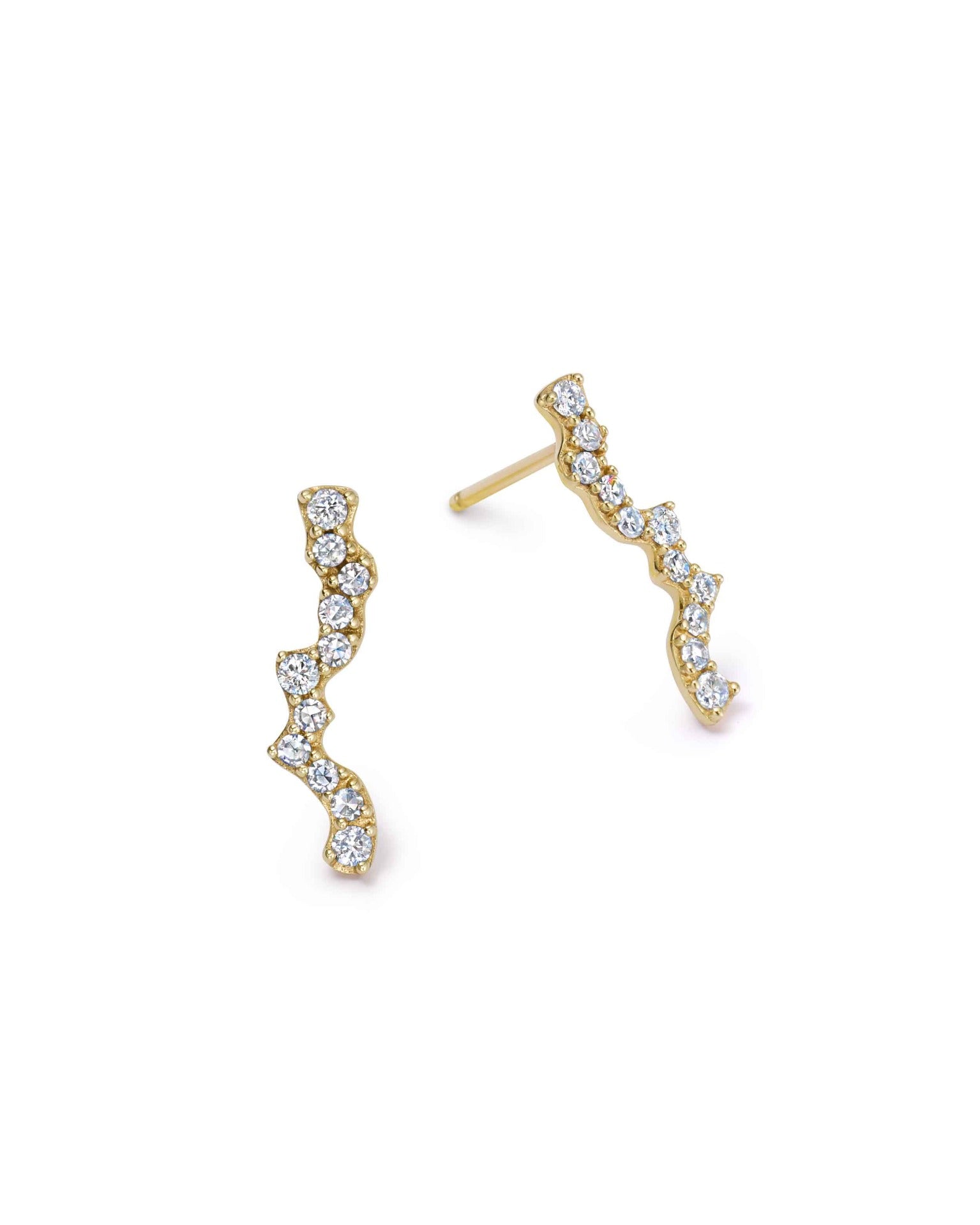 Astley Clarke Solid Gold Asteri Diamond Bar Drop Earrings