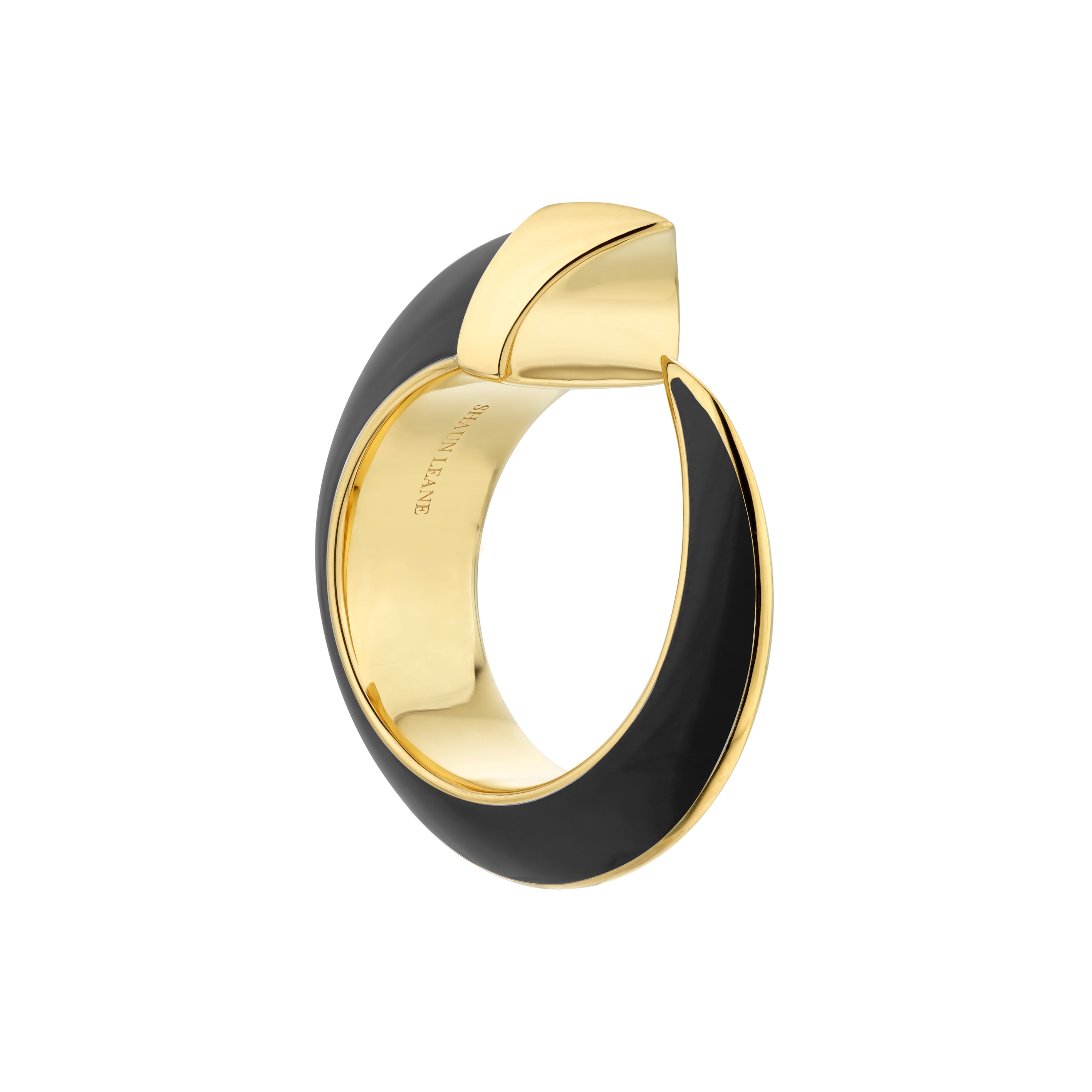 Shaun Leane Sabre Solis Ring - Yellow Gold Vermeil & Jet Ceramic