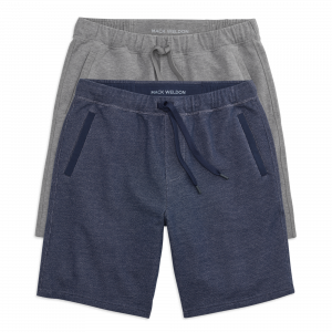 Mackweldon 2-Pack ACE Sweatshorts 9" True Navy - Bird's Eye / Grey Heather