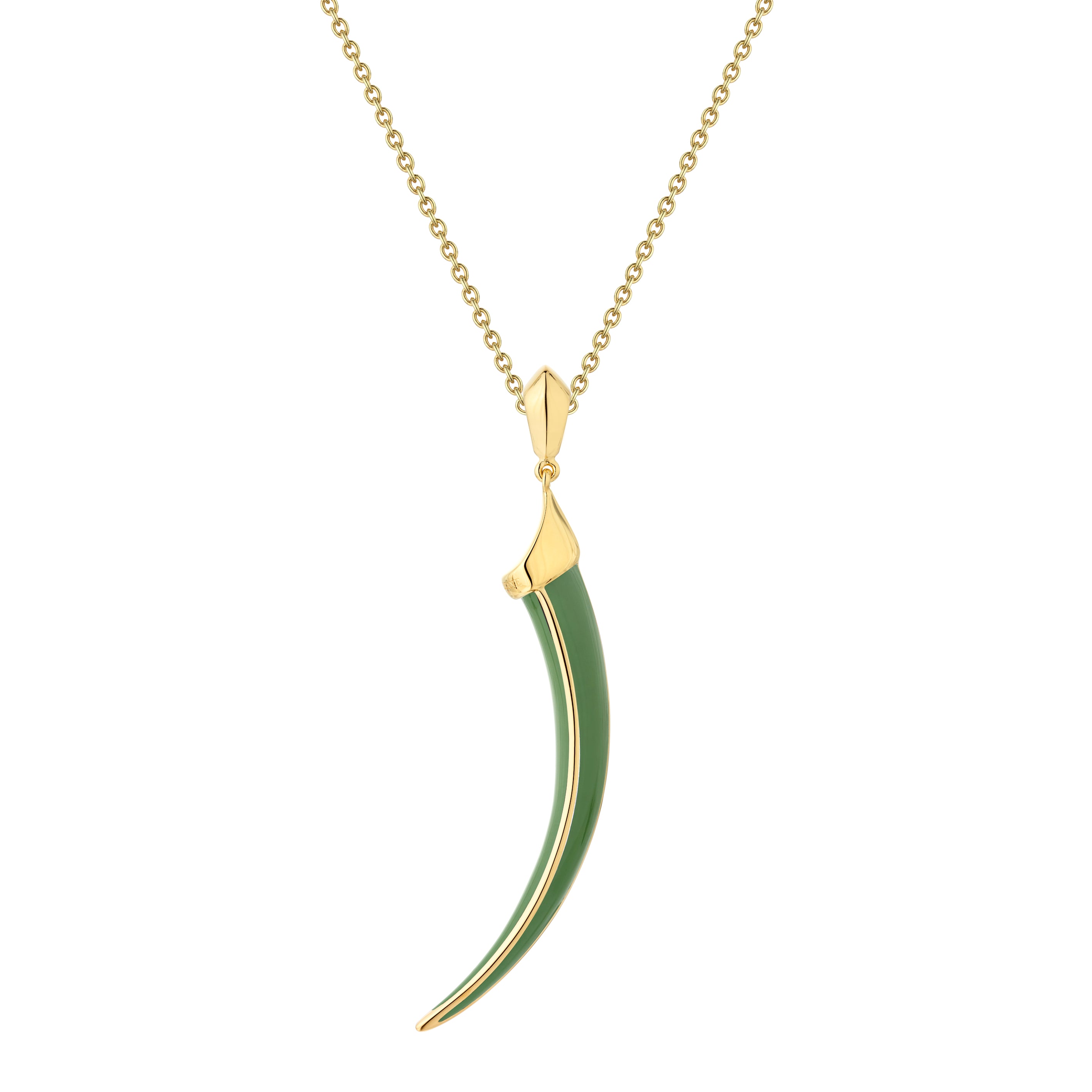 Shaun Leane Sabre Solis Pendant - Yellow Gold Vermeil & Leaf Ceramic