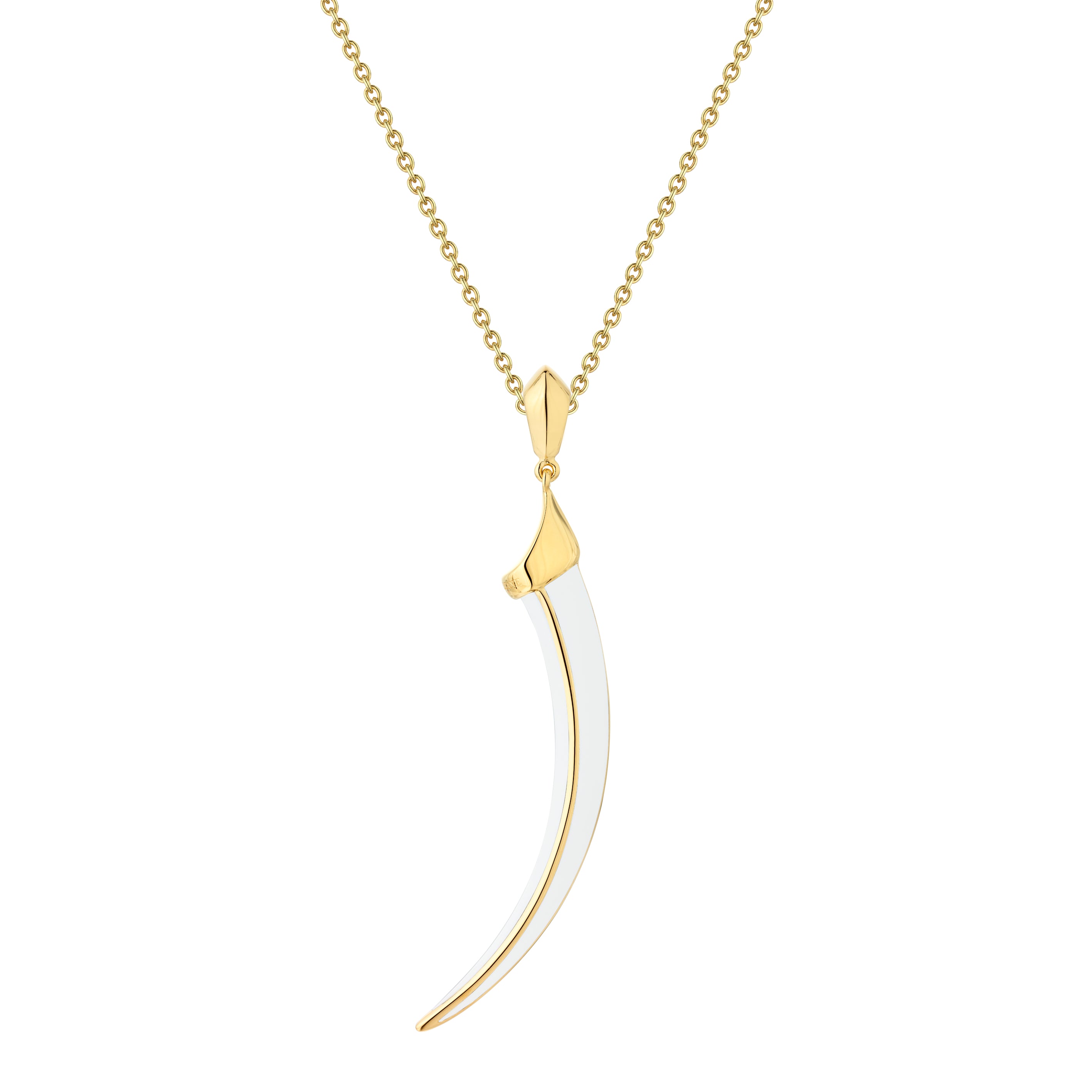 Shaun Leane Sabre Solis Pendant - Yellow Gold Vermeil & Chalk Ceramic