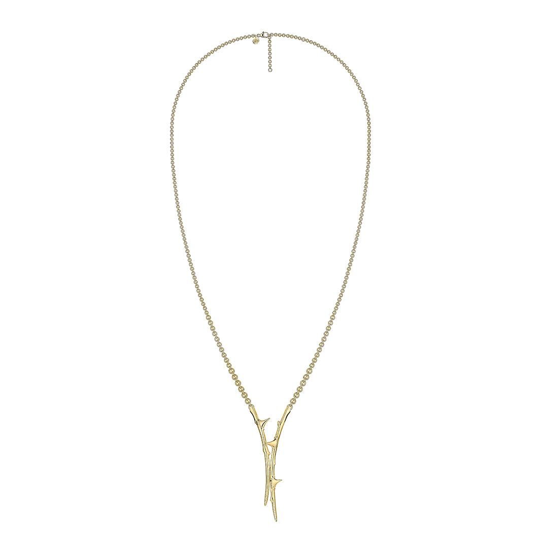 Shaun Leane Rose Thorn Drop Lariat - Yellow Gold Vermeil