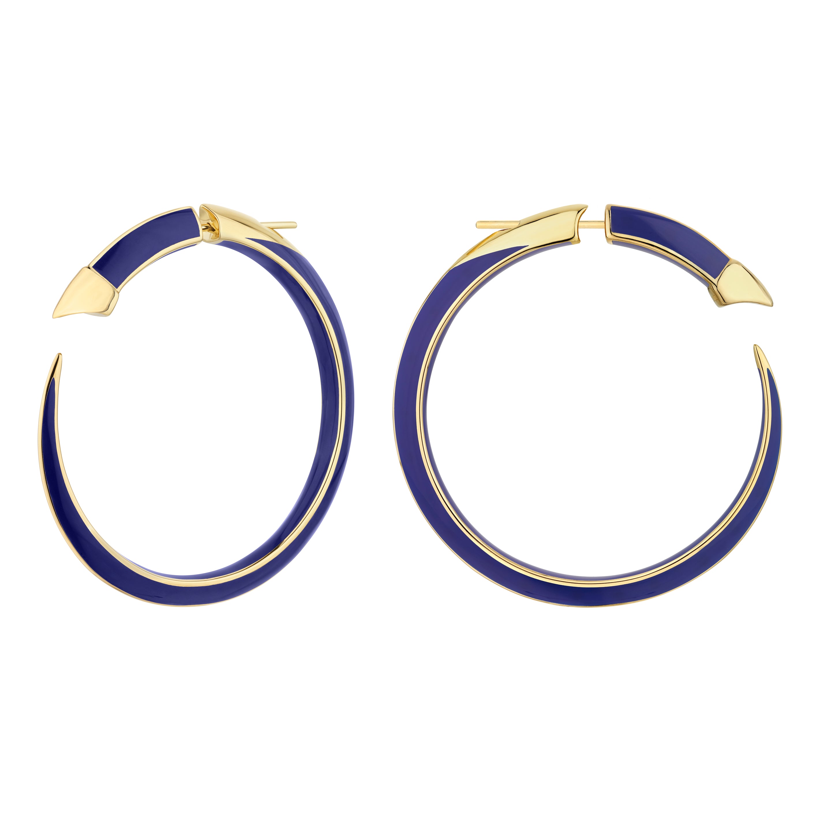 Shaun Leane Sabre Solis Statement Hoop Earrings - Yellow Gold Vermeil & Atlantic Ceramic
