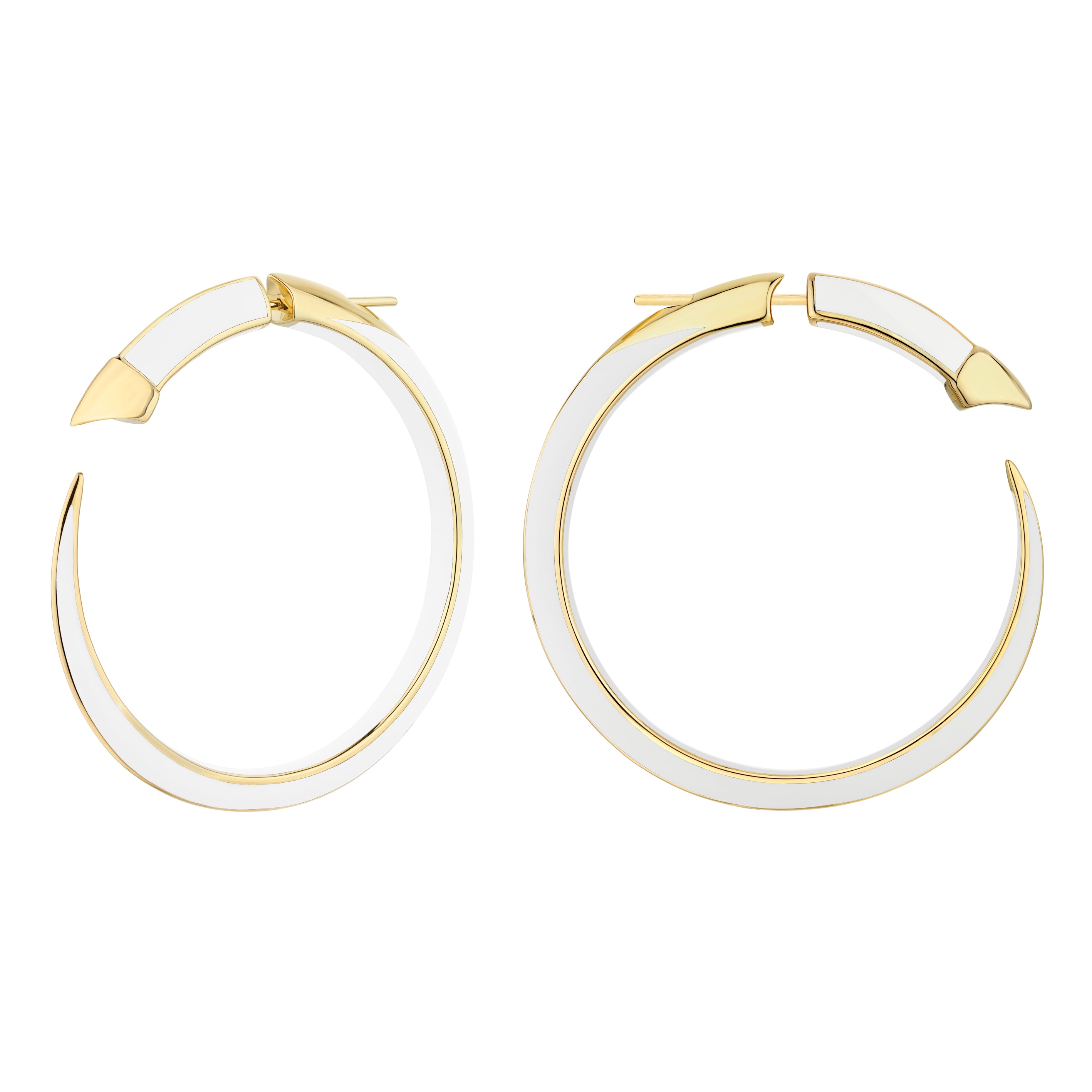 Shaun Leane Sabre Solis Statement Hoop Earrings - Yellow Gold Vermeil & Chalk Ceramic