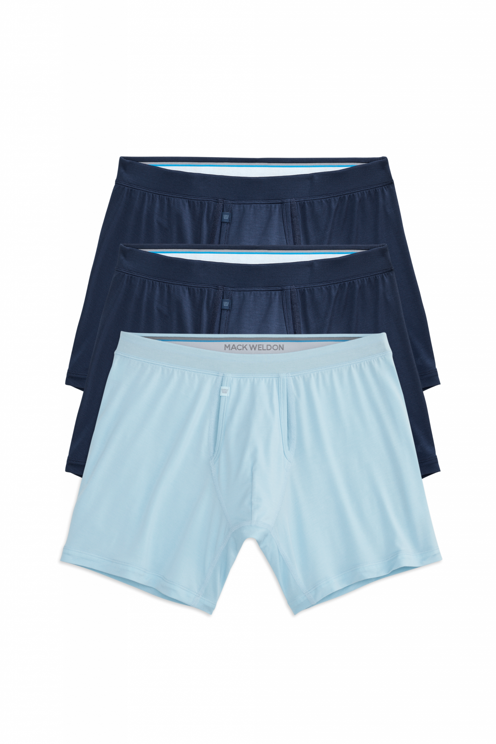Mackweldon 3-Pack SILVER HD Boxer Briefs Crystal and Navy