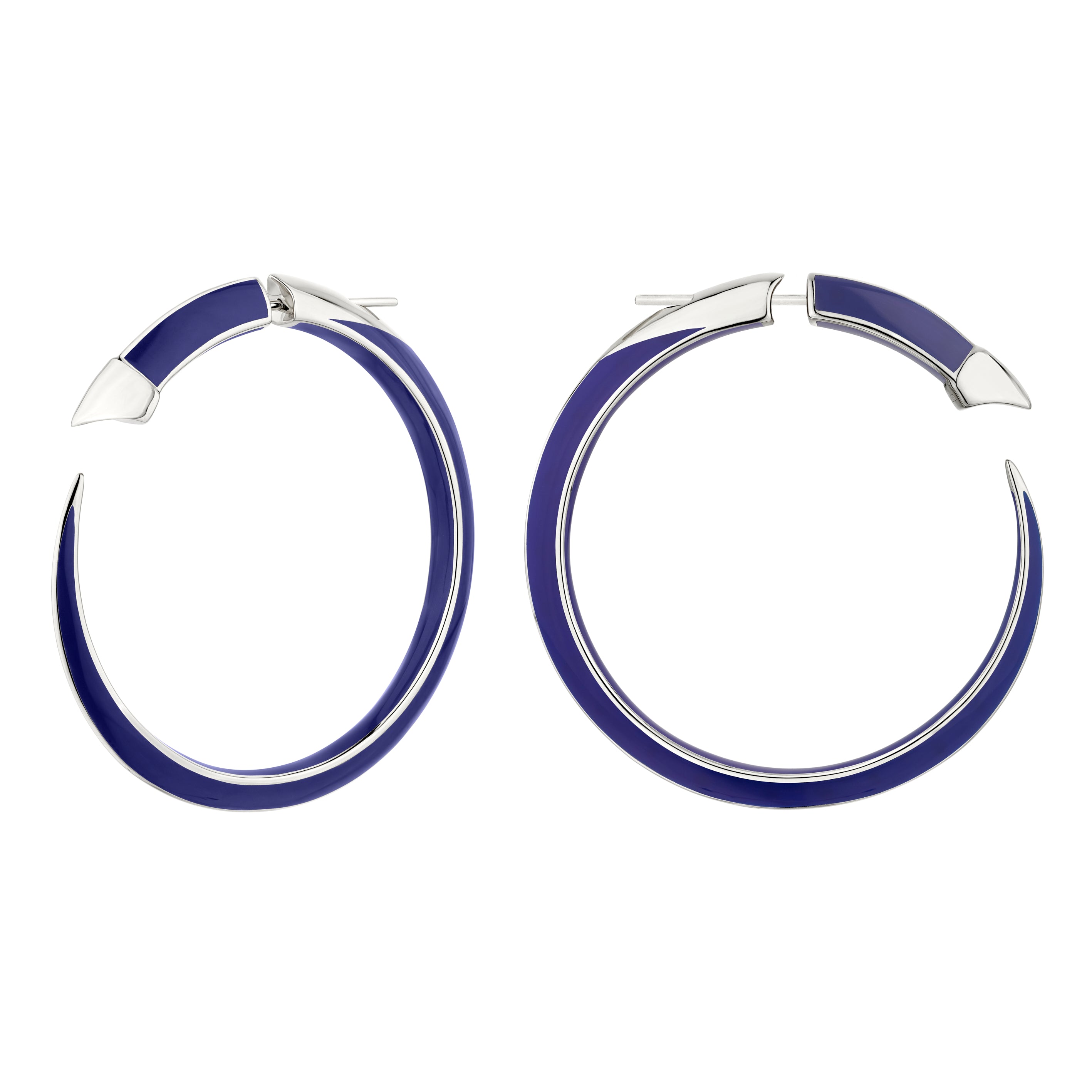 Shaun Leane Sabre Solis Statement Hoop Earrings - Silver & Atlantic Ceramic