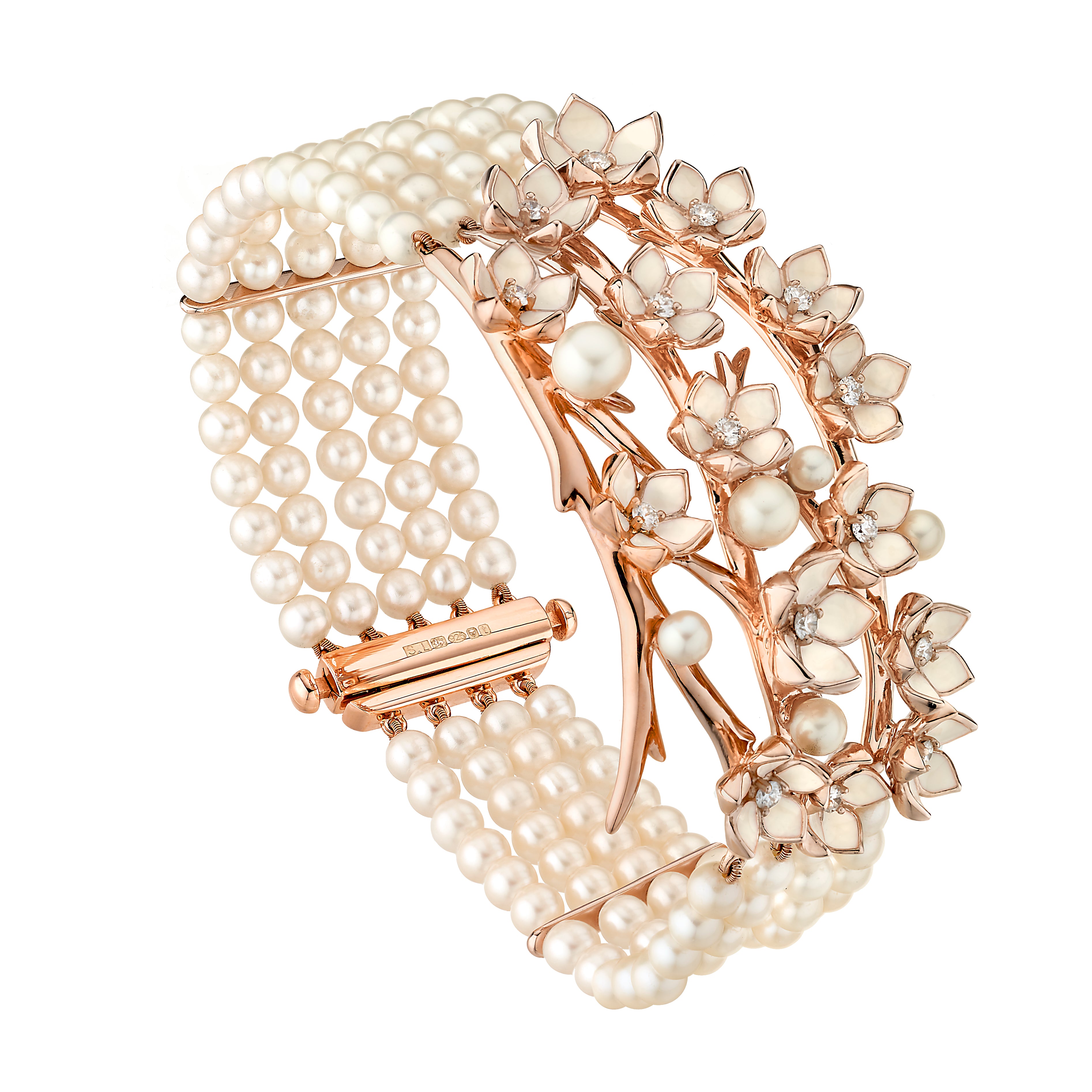 Shaun Leane Cherry Blossom Strand Bracelet - Rose Gold Vermeil, Diamond & Pearl