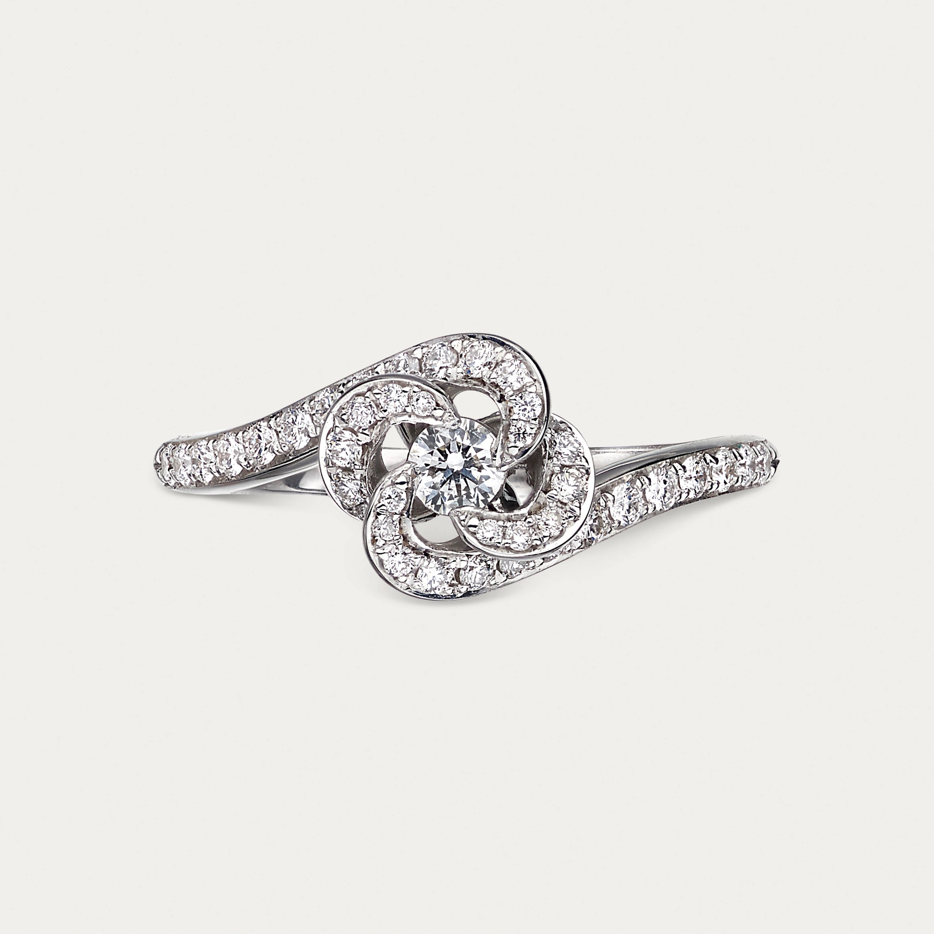 Shaun Leane Entwined Petal Flower Engagement Ring, Pavé Diamond