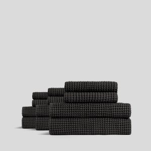 Parachute 6+6 Waffle Bath Bundle - Onyx