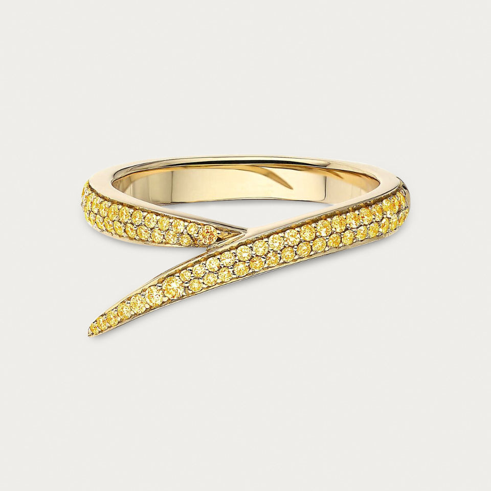 Shaun Leane Interlocking Ring, Yellow Gold and Yellow Sapphire
