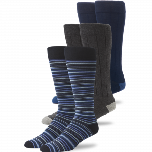 Mackweldon 3-Pack SILVER Extended Crew Dress Sock Nightcap