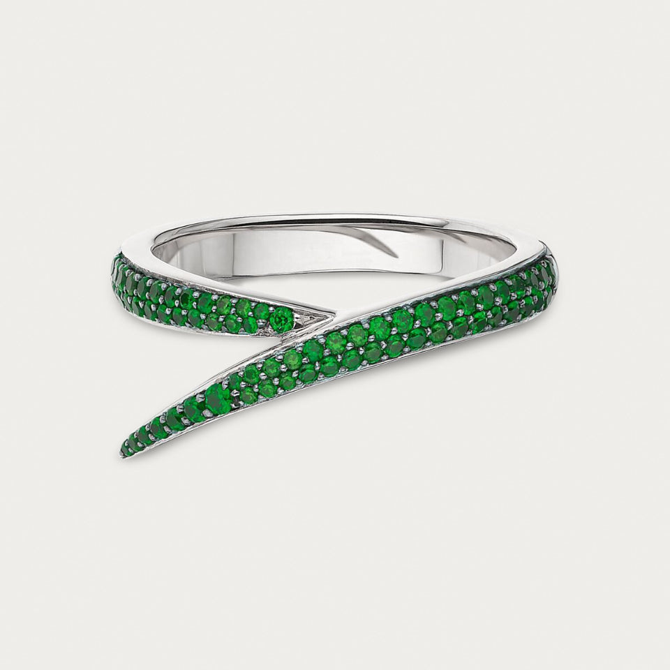 Shaun Leane Interlocking Ring, White Gold and Tsavorite