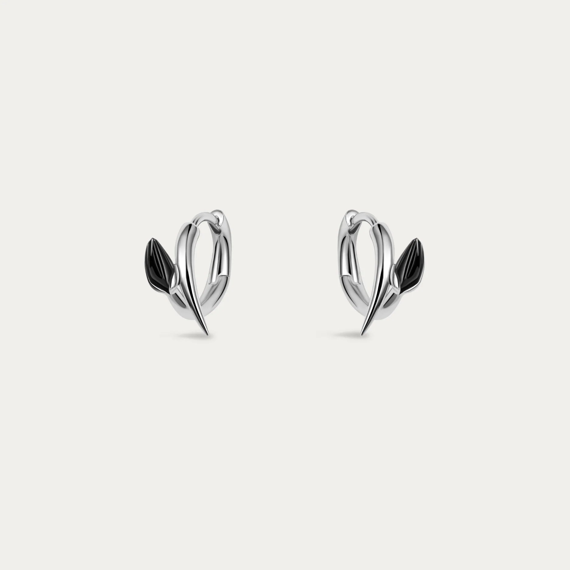 Shaun Leane Black Orchid Bud Hoop Earrings