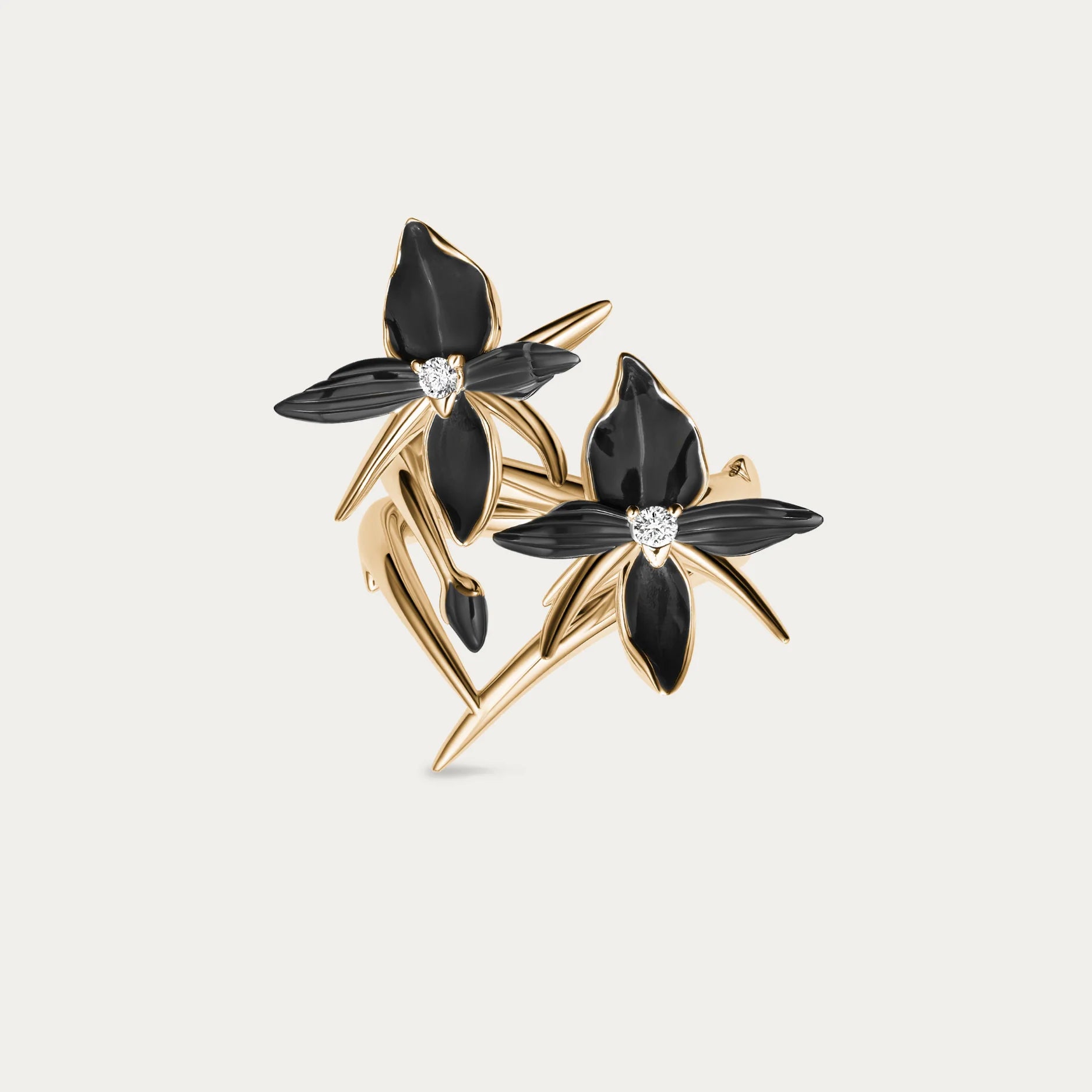 Shaun Leane Black Orchid Double Flower Ring